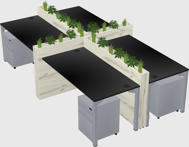 Rectangular shared desk