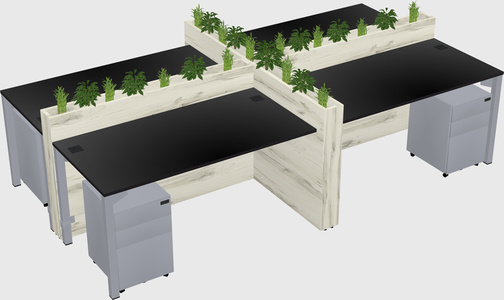 Rectangular shared desk