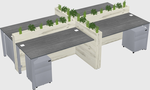 Rectangular shared desk