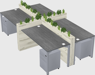 Rectangular shared desk