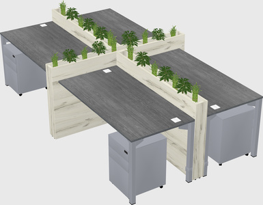 Rectangular shared desk