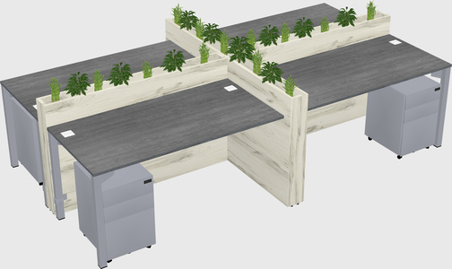 Rectangular shared desk