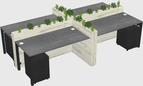 Rectangular shared desk
