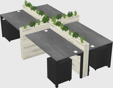 Rectangular shared desk