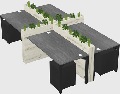 Rectangular shared desk