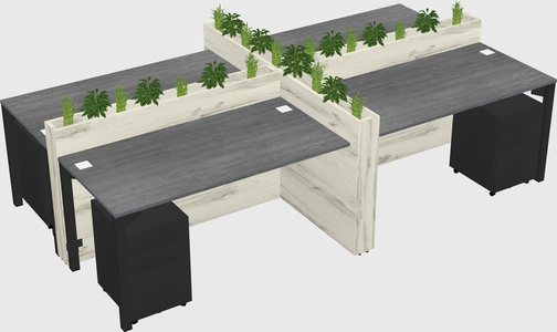 Rectangular shared desk