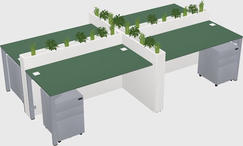 Rectangular shared desk
