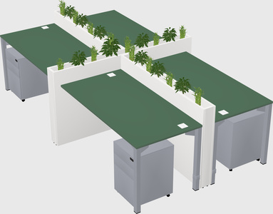 Rectangular shared desk