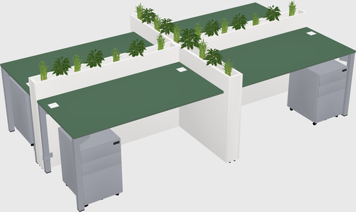 Rectangular shared desk