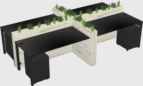 Rectangular shared desk