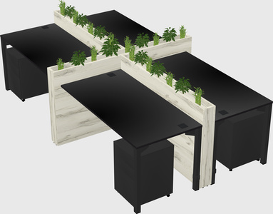 Rectangular shared desk