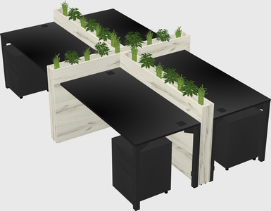 Rectangular shared desk