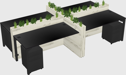 Rectangular shared desk