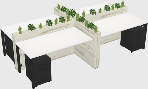 Rectangular shared desk