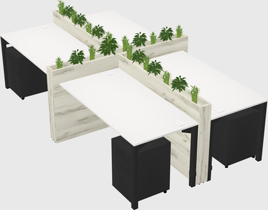 Rectangular shared desk