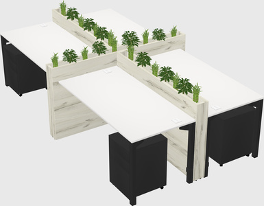 Rectangular shared desk