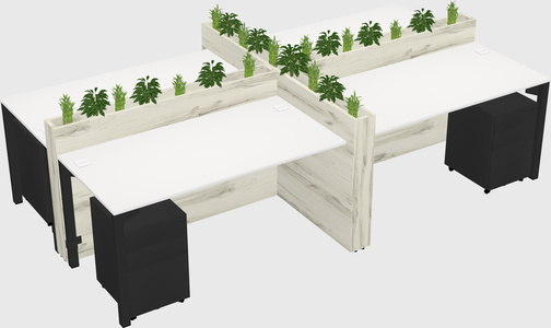 Rectangular shared desk