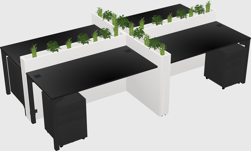 Rectangular shared desk
