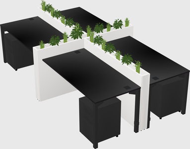 Rectangular shared desk