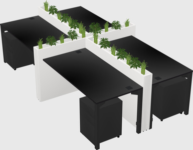 Rectangular shared desk