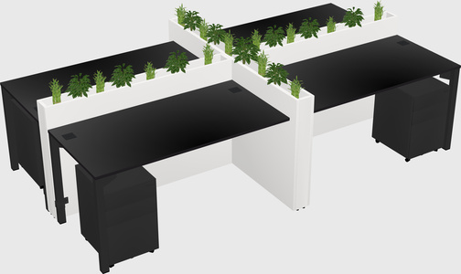 Rectangular shared desk