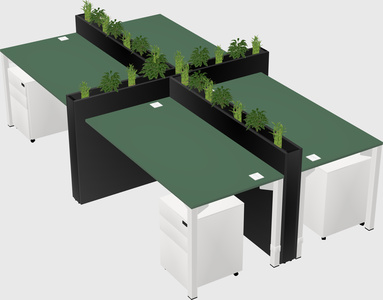 Rectangular shared desk