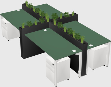 Rectangular shared desk