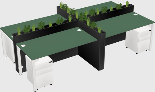 Rectangular shared desk