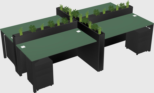 Rectangular shared desk