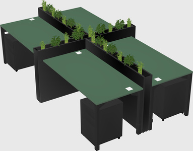 Rectangular shared desk