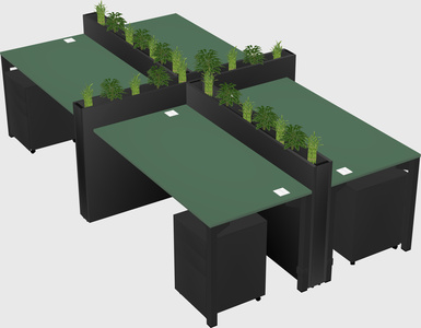Rectangular shared desk