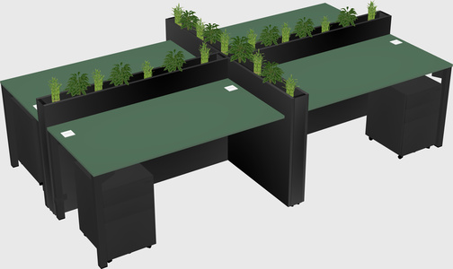 Rectangular shared desk