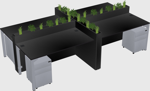 Rectangular shared desk
