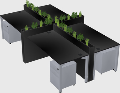 Rectangular shared desk