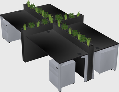 Rectangular shared desk