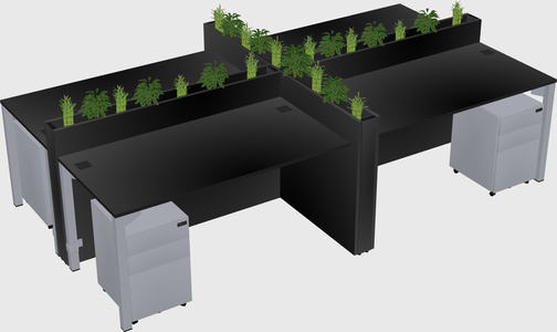 Rectangular shared desk