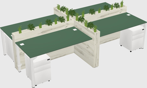 Rectangular shared desk
