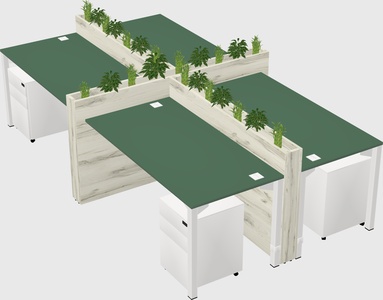 Rectangular shared desk