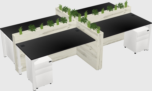 Rectangular shared desk