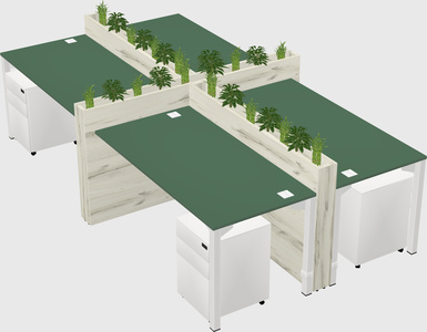 Rectangular shared desk