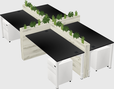 Rectangular shared desk