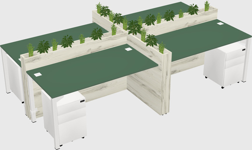 Rectangular shared desk