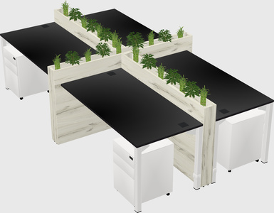 Rectangular shared desk