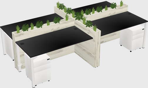 Rectangular shared desk