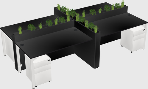 Rectangular shared desk