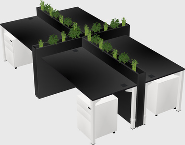 Rectangular shared desk