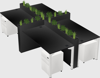 Rectangular shared desk