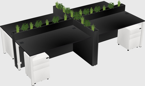 Rectangular shared desk