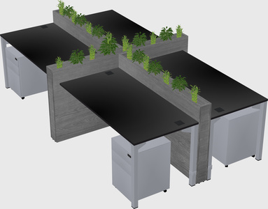 Rectangular shared desk