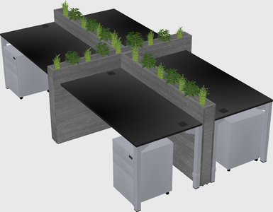 Rectangular shared desk